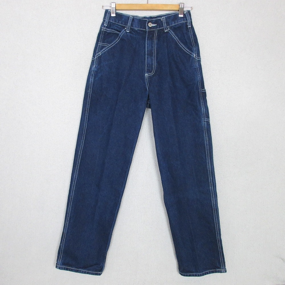 John Galt Dark Wash Contrast Stitch Carpenter Jeans Small RR077P